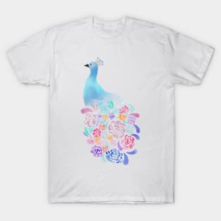 Peacock Flight of Flowers T-Shirt